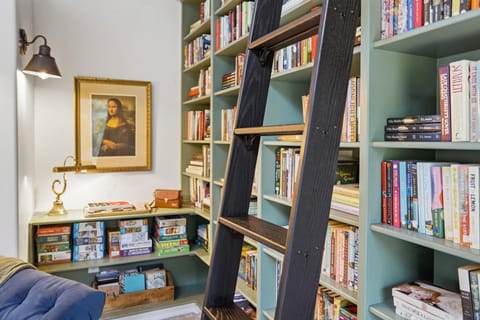 The rolling ladder means you can get the books from the top.