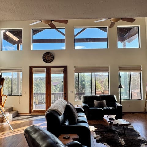 Beautiful view through the 7 large windows and doors 