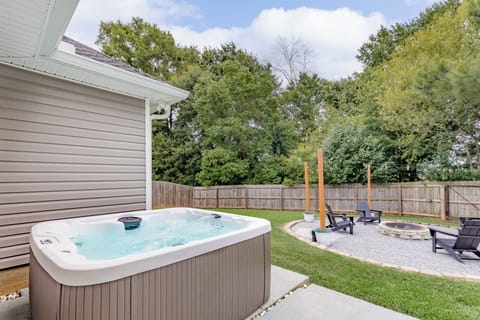 Enjoy a dip in the hot tub or an evening by the fire pit