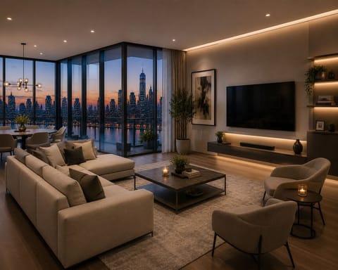 Apartment, City View | Living area