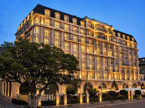 Elegant building exterior with warm lighting and classic Cape Town charm.