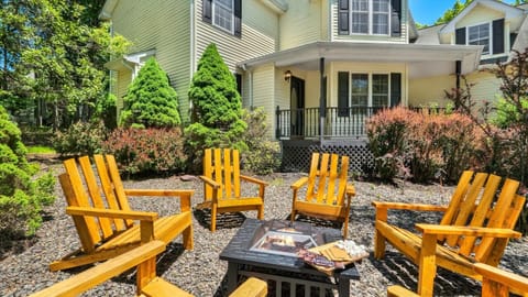 A welcoming firepit near the entrance, with the community beach just a short walk away.
