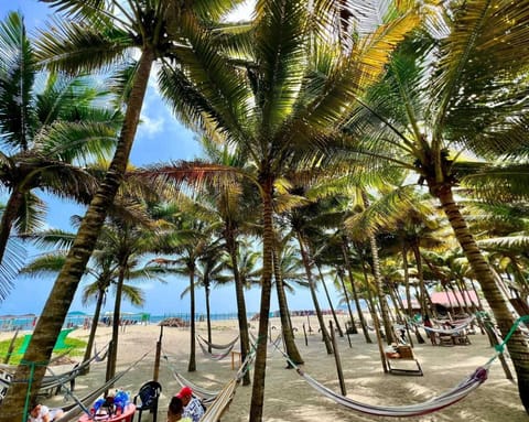 On the beach, white sand