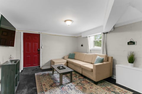 Stretch out on the queen sofa bed, offering extra sleeping space while keeping the living area comfortable and functional.