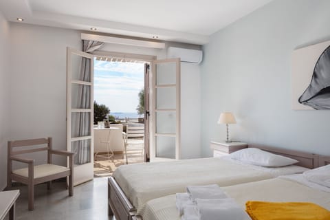 Aegean Room with Terrace & Sea View | In-room safe, free WiFi, bed sheets