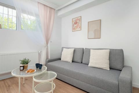 Bright and welcoming living room featuring a comfortable sofa, modern décor, and abundant natural light.