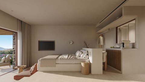Eos Sea View Maisonette Private Pool Suite | Minibar, soundproofing, WiFi (free), bed sheets