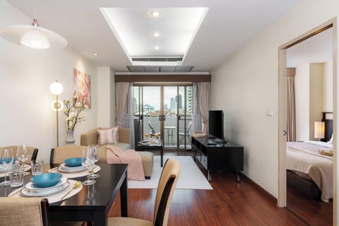 This unit offers a spacious living area, a rare find in the heart of downtown.