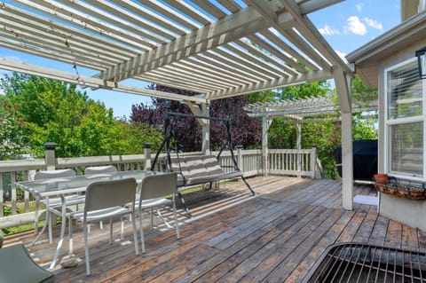 Long summer evenings were made for this pergola deck — pull up a chair and enjoy the open air