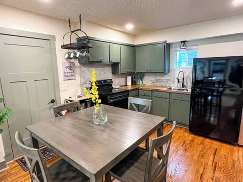 Kitchen with beautiful butcher block counter top
