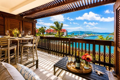 Unforgettable St. John views from private upper balcony at Opal Sunrise Villa.