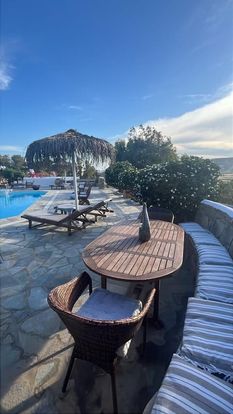 Exterior seating area by the pool 
