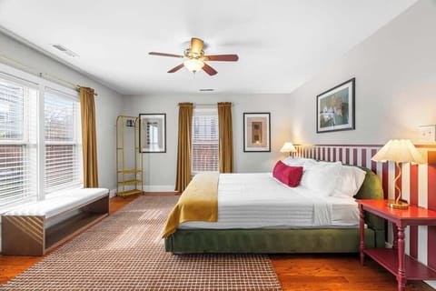 Drift into comfort on the plush king bed in the master bedroom.