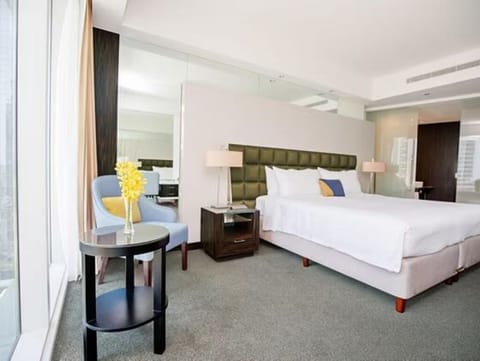 Bedroom. Interior and views may vary based on location and availability