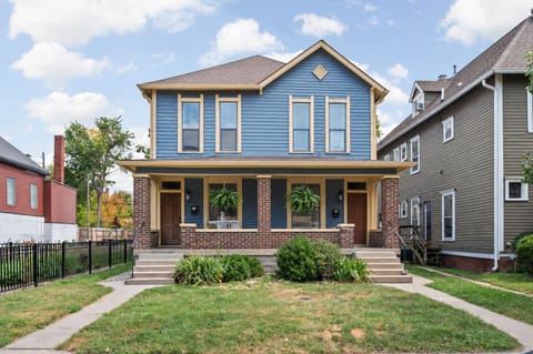 Welcome to The Twins, part of The MKN Collection. Enjoy both townhomes, unwind in the hot tub, just steps from the energy of Mass Ave. and downtown Indianapolis.