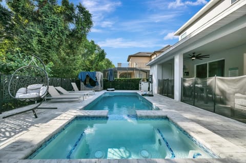Luxury heated pool and hot tub