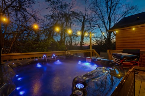 Unwind in the hot tub after exploring the Smokies