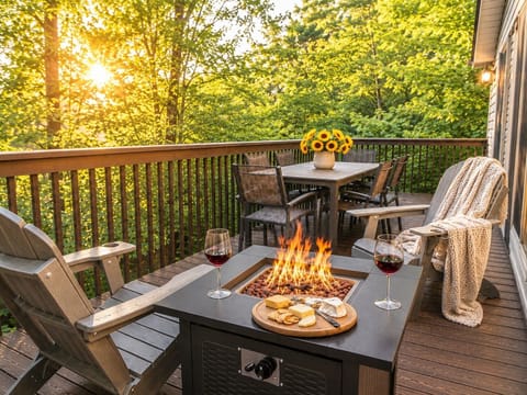 Enjoy the spacious deck, listen to the trees, and watch the wildlife and sunsets