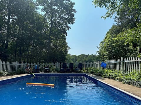 Unheated in-ground pool, 16x25 feet.  7 feet deep.