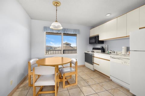This spacious suite has a full kitchen