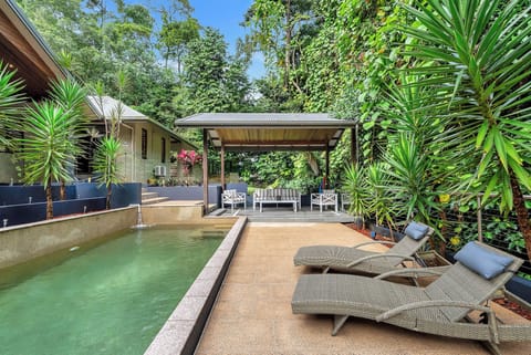 Whether cooling off in the pool, gathering around the outdoor dining table or unwinding in the poolside pavilion with a drink in hand, every corner of this outdoor paradise is crafted to feel effortlessly indulgent.