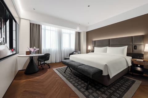 Standard Double Room, City View | Desk, laptop workspace, blackout drapes, iron/ironing board