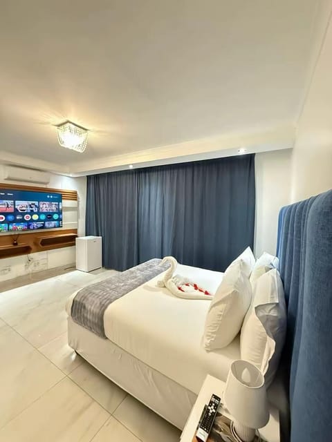 Luxury Double Room | Premium bedding, desk, laptop workspace, iron/ironing board