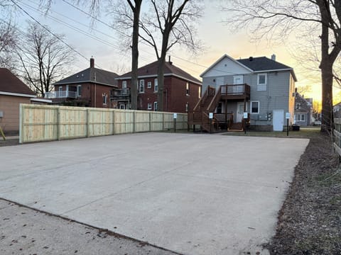 Park stress free in four long 50 foot off street spaces behind the house