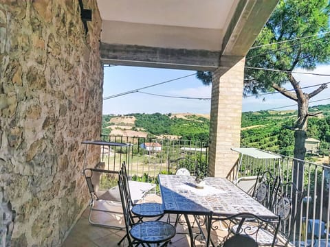 Balcony, Chair, Fence, Outdoor Furniture, Outdoor Table, Houseplant, Backyard, Handrail