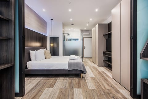 Comfort Apartment, 1 Bedroom, Microwave, City View | Laptop workspace, iron/ironing board, WiFi (free), bed sheets
