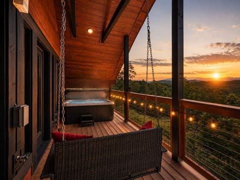 Soak and unwind in the outdoor tub while taking in breathtaking mountain views and the beauty of the surrounding landscape.