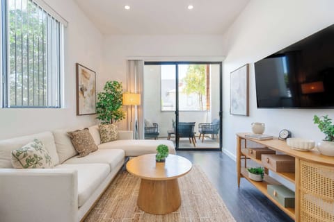Bright and cozy living room with natural light
