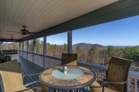 Beautiful mountain views from the side deck.