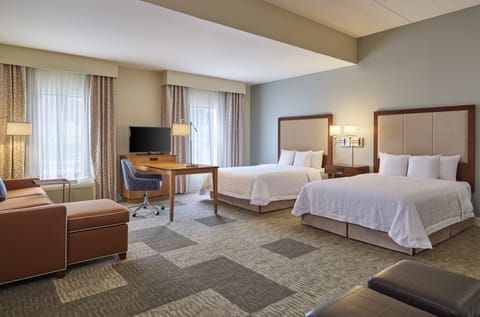 Suite, 2 Queen Beds, Kitchenette | Premium bedding, desk, laptop workspace, blackout drapes