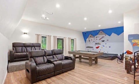 Movie Room, Pool Table, Climbing Wall, Arcade