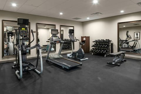 Stay fit and energized with state-of-the-art gym equipment, ready for your workout routine.