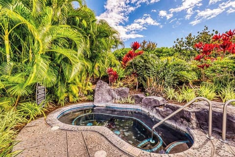Tropical Lava Rock Hot Tub Oasis