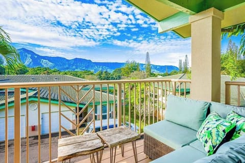 Lanai with great views and comfortable seating.  Start your day out here with your morning coffee and end it with a glass of wine as you take in the views.