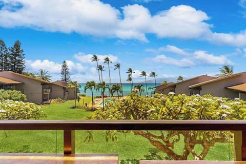 Amazing view of the tropical Mahina Surf Resort view along with the Pacific Ocean.