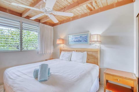 Spacious master bedroom with king bed.
