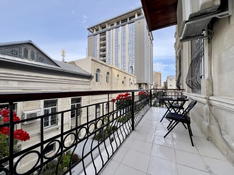 Private balcony overlooking the historic city center