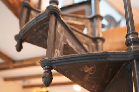 detail of old cast-iron staircase from France