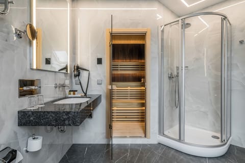 Free toiletries, hair dryer, slippers, towels