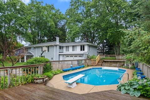 Private pool and spacious deck create an easy outdoor gathering space.
