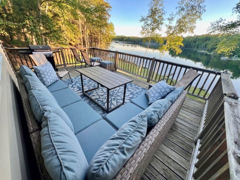 Large deck perfect for morning coffee or evening grilling. 
