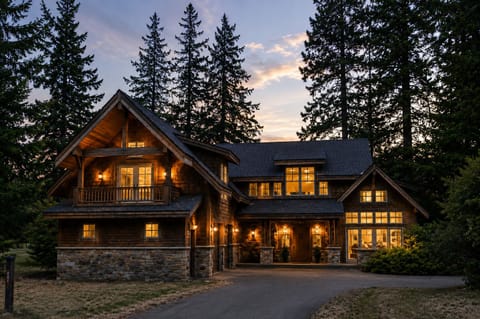 Luxury mountain lodge nestled among towering pines, just minutes from Suncadia Resort.