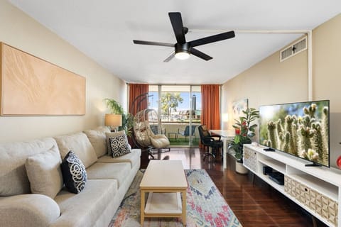 Open living area with balcony access.