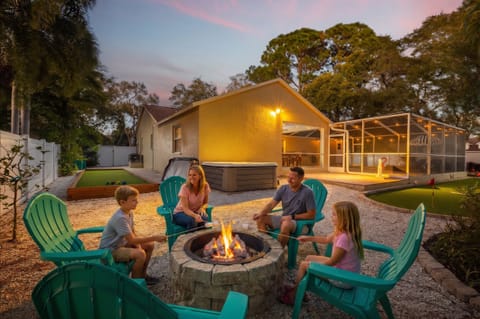 Cozy backyard nights with fire pit, hot tub, and family-friendly fun