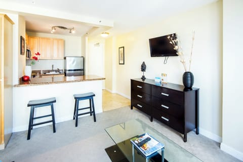 Your open-concept space seamlessly blends kitchen, dining, and living areas—perfect for spreading out and feeling right at home during your getaway.