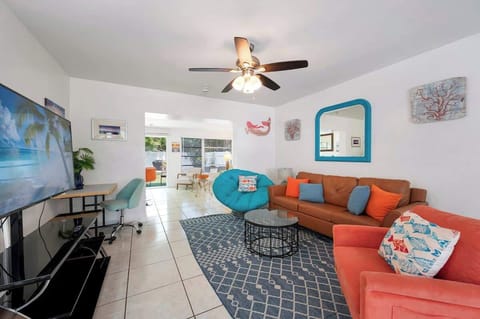 Bright and comfortable living room designed for relaxation